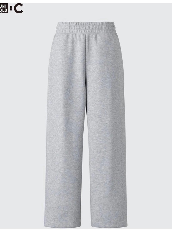 Uniqlo Pants - Small Uniqlo Light Grey Wide-Leg Sweatpants